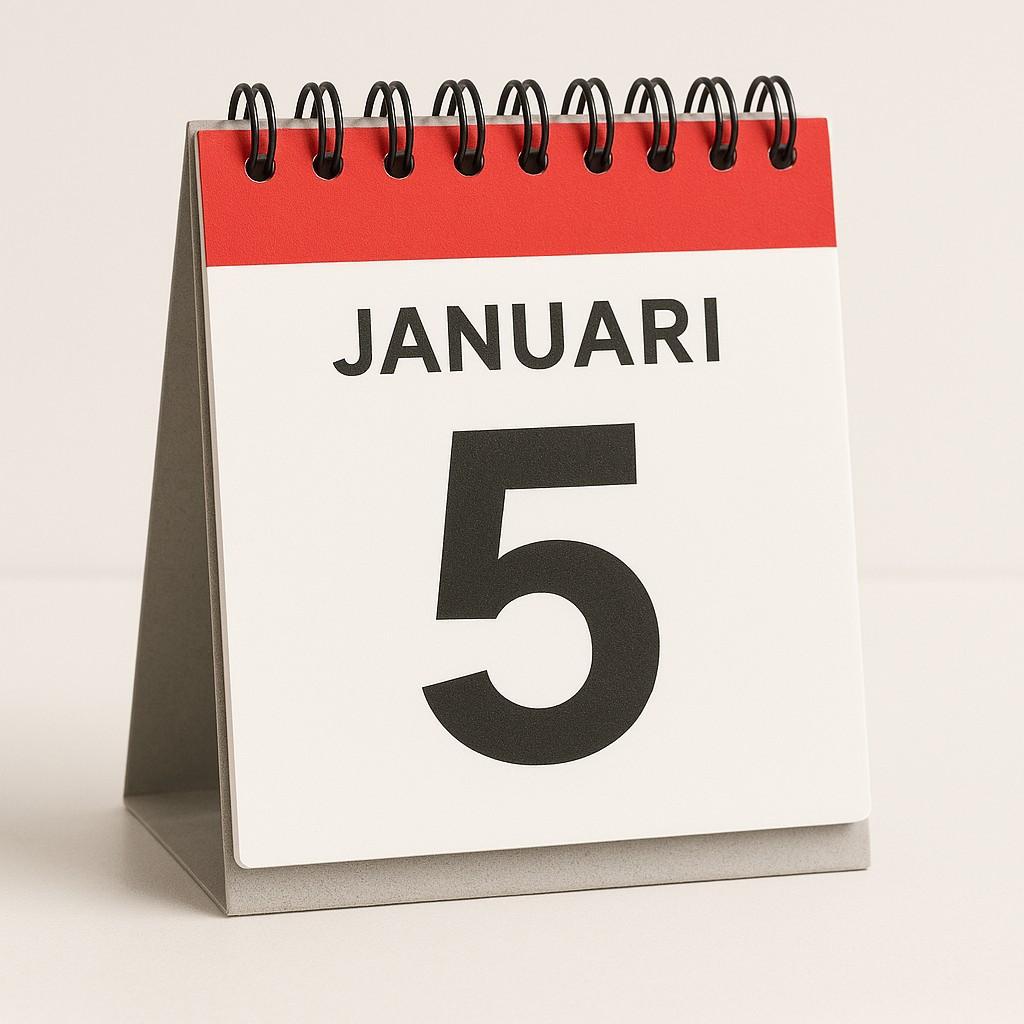 Kalenderblad 5 januari
